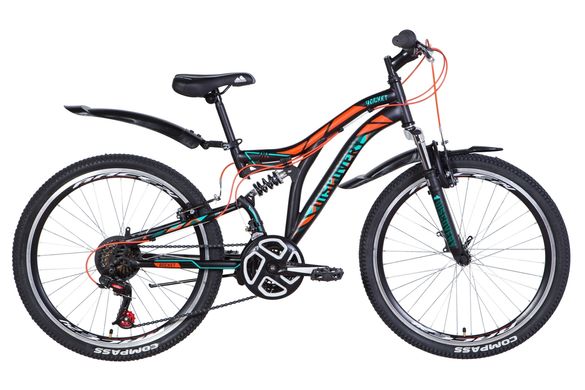 Велосипед 24" Discovery ROCKET 2021 (серебристо-красный с синим)