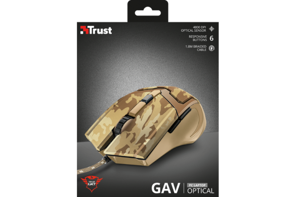 Миша Trust GXT 101D Gav Optical Gaming Mouse - desert camo(22794)