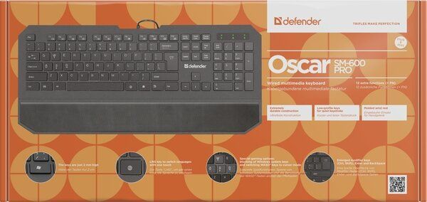 Клавиатура Defender Oscar SM-600 Pro Black (45602)