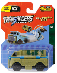 Игрушка TransRAcers машинка 2-в-1 Военный грузовик & Самосвал