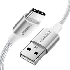 кабель Ugreen US288 USB -Type-C Cable Aluminum Braid 1м (білий)