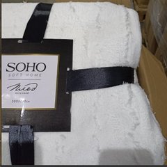 Плед флисовый Soho размер 200x230 см, Pattern Белый (полоска)
