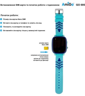 Детские смарт-часы AmiGo GO005 4G WIFI Thermometer Blue