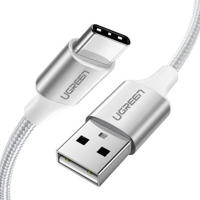 кабель Ugreen US288 USB -Type-C Cable Aluminum Braid 1м (белый)