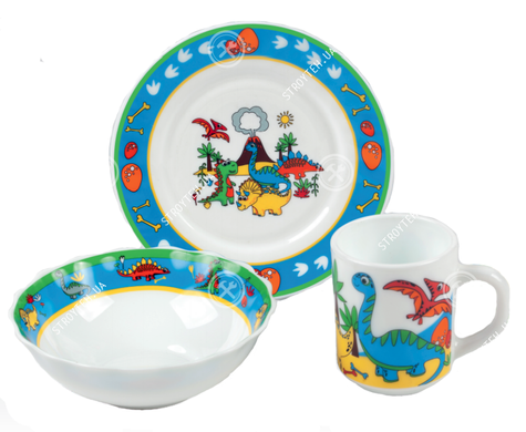 Детский набор посуды Vittora VT-404D Динозавры 3шт (105756)