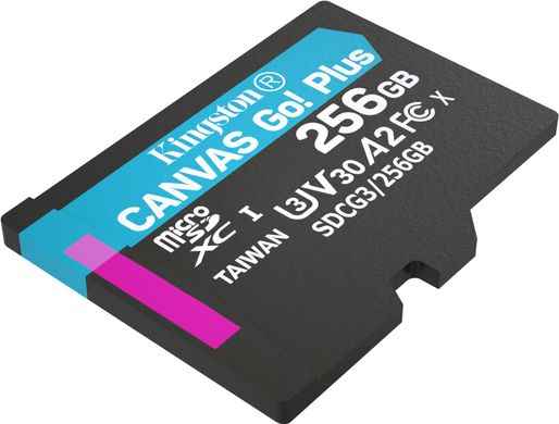 Карта памяти Kingston microSDXC 256GB Canvas Go+ U3 V30 (SDCG3/256GBSP)