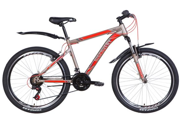 Велосипед 26" Discovery TREK 2021 (сіро-червоний (м))