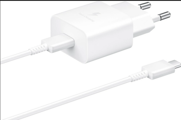 Мережевий зарядний пристрій Samsung 15W Power Adapter Type-C Cable White (EP-T1510XWEGRU)