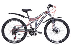 Велосипед 24" Discovery ROCKET DD 2021 (графітно-білий з червоним (м))