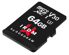 Карта памяти GoodRam microSDHC 64GB IRDM UHS-I U3 V30 (IR-M3AA-0640R12) + SD адаптер