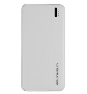 Power Bank - Портативная батарея 10.000 mAh. білий  GRUNHELM GP-10W