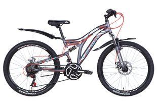 Велосипед 24" Discovery ROCKET DD 2021 (графитово-белый с красным (м))