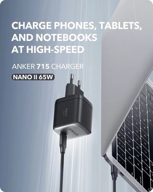 Мережевий зарядний пристрій Anker PowerPort III Nano II 65W USB-C (Black)