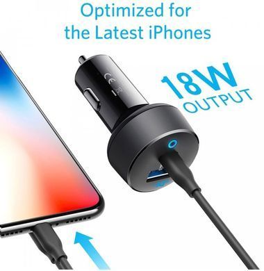 Автомобільний зарядний пристрій Anker PowerDrive+ III Duo - 30W 2xPD+18W Power IQ (Чорний)