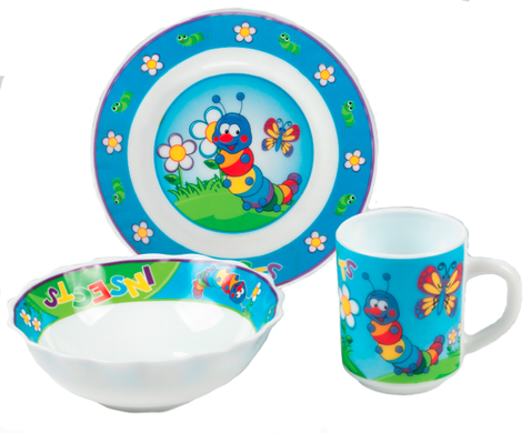 Детский набор посуды VT-405I Насекомые Vittora 3 пр.