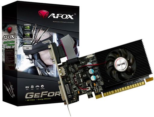 Видеокарта Afox PCI-Ex GeForce GT220 1GB DDR3 (128bit) (668/1308) (DVI, VGA, HDMI) (AF220-1024D3L2)