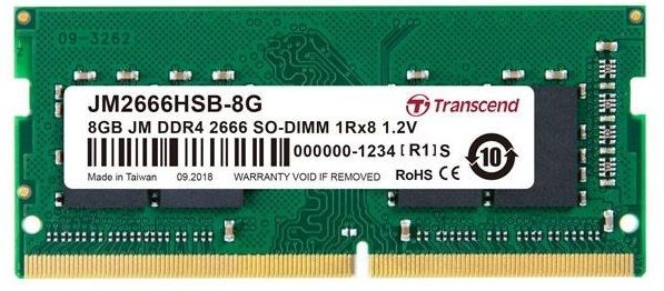 Оперативний запам'ятовувальний пристрій Transcend DDR4 8GB SO-DIMM (JM2666HSB-8G)