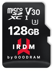 Карта пам'ятi GoodRam microSDHC 128GB IRDM UHS-I U3 V30 (IR-M3AA-1280R12) + SD адаптер