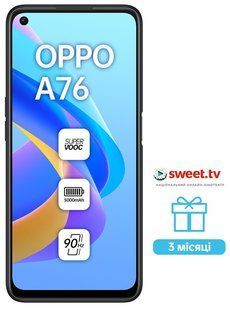Смартфон Oppo A76 4/128GB (glowing black)