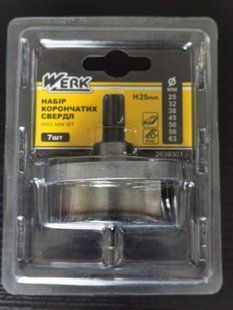 Набор корончатых сверл Werk 32-63мм 7 предметов (101839)
