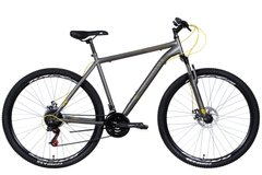 Велосипед ST 29" Discovery RIDER AM DD рама- 2022 (темно-сріблястий з жовтим (м))