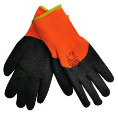 (WE2133) Рукавички помаранчево-чорні, латекссним покриттям Werk