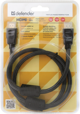 Кабель Defender (87340)HDMI-03PRO HDMI M-M, ver 1.4, 1м, blister