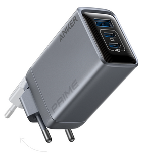 Мережевий зарядний пристрій Anker GaNPrime Charger - 100W, 2xUSB-C PD & 1xUSB-A Foldable Silver