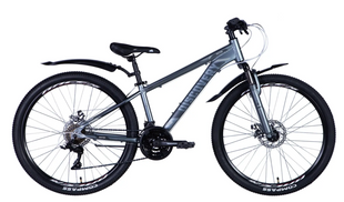 Велосипед сталь 26 Discovery TREK AM DD frame-18" сірий (матовий) з крилом Pl 2024