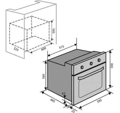 Духова шафа Ventolux EO60MT-6K X