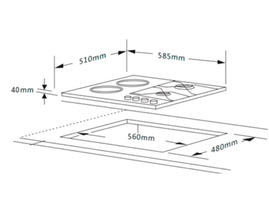 Варочная поверхность комбинированная INTERLINE HCV 560 KGF BA