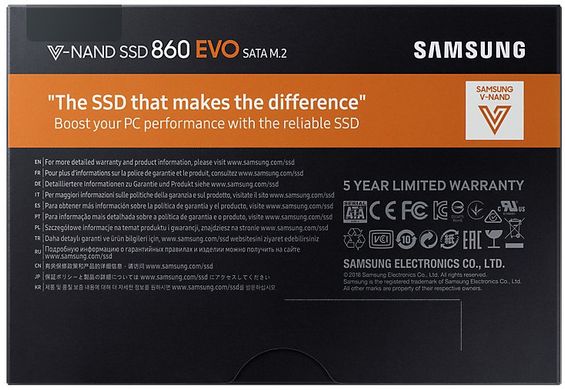 SSD накопичувач Samsung 860 EVO 1TB M.2 SATA TLC (MZ-N6E1T0BW)