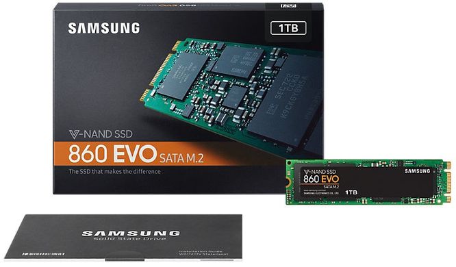 SSD накопитель Samsung 860 EVO 1TB M.2 SATA TLC (MZ-N6E1T0BW)