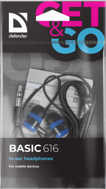 навушники Defender Basic-616 black/blue