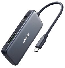 Перехідник Anker Premium 5-in-1 USB-C to HDMI 4K Media Hub (Gray)