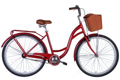 Велосипед ST 28" Dorozhnik AQUAMARINE с багажником задн St с корзиной Pl с крылом St 2024 (бордовый)