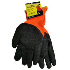 (WE2133H) Перчатки ПЭ оранжево-черные, латексним покрытием, подвеска Werk