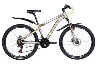 Велосипед 26" Discovery TREK DD 2021 (серый с желтым (м))