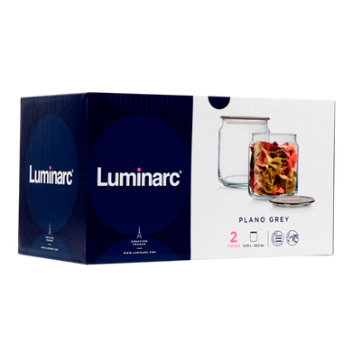 Набір банок Luminarc Plano Grey, 2х0.75 л