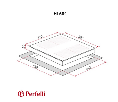 Варильна поверхня індукційна Perfelli HI 684 BL