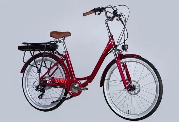 Велосипед з електроприводом 26" AL Dorozhnik eRUBY DD FR рама-17" 36B 13А*г 500Вт бордовий 2026