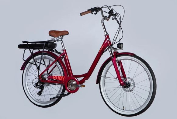 Велосипед з електроприводом 26" AL Dorozhnik eRUBY DD FR рама-17" 36B 13А*г 500Вт бордовий 2026