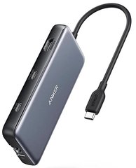 Переходник Anker 555 PowerExpand 8-in-1 100W PD 10Gbps USB-C Data Hub (Gray)