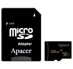 Карта памяти ApAcer microSDXC UHS-I 128GB сlass10 +SD adapter (AP128GMCSX10U1-R)