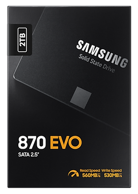 SSD накопичувач Samsung 870 EVO 2TB SATAIII MLC (MZ-77E2T0BW)