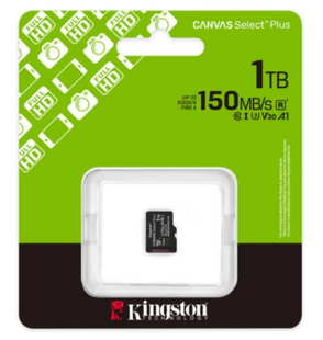 Карта памяти Kingston MicroSDXC 1TB Canvas Select Plus Gen3 150MB/s A1 (SDCS3/1TBSP)