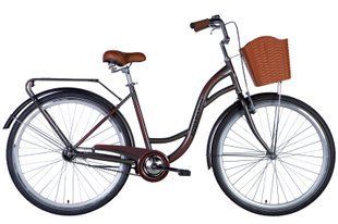 Велосипед ST 28" Dorozhnik AQUAMARINE з багажником задн St з кошиком Pl з крилом St 2024 (сірий)