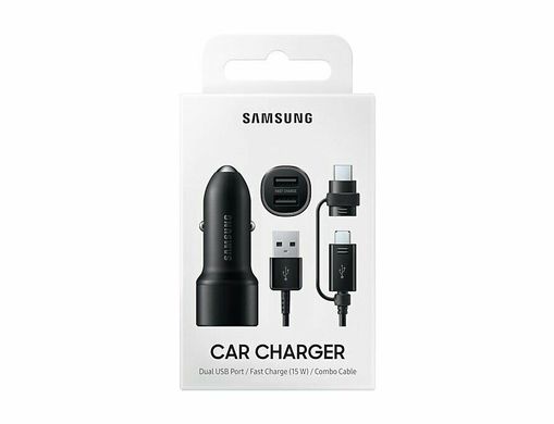 Автомобільний зарядний пристрій Samsung EP-L1100WBEGRU Dual Fast Car Charge Black