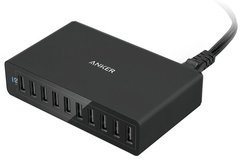 мережева зарядка ANKER PowerPort 10 60W 10-port V3 (Чорний)