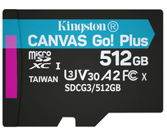 Картка пам'ятi Kingston MicroSDXC 512GB Class 10 Canvas Go! Plus (SDCG3/512GBSP)
